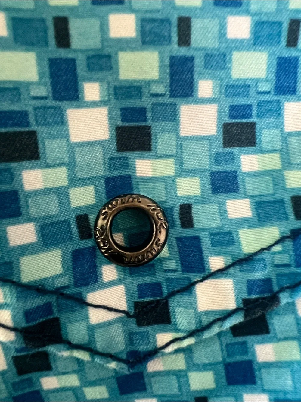 Mr.Swim Teal and Navy Geometric Swim Trunks